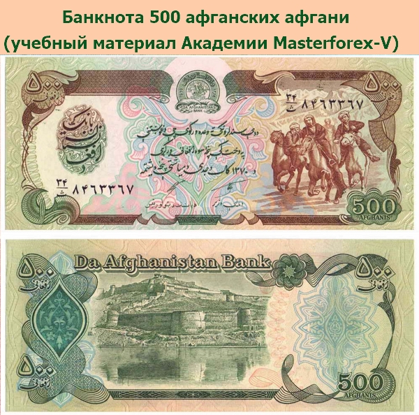 Банкнота в 500 афганских афгани Банкнота в 500 афганских афгани