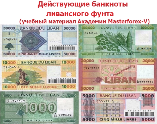 Действующие банкноты ливанского фунта