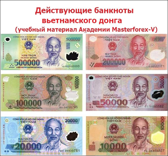 Действующие банкноты вьетнамского донга