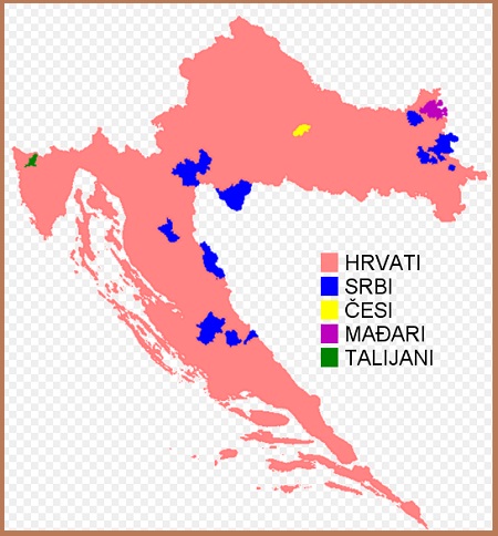 Районы компактного проживания национальных меньшинств Хорватии