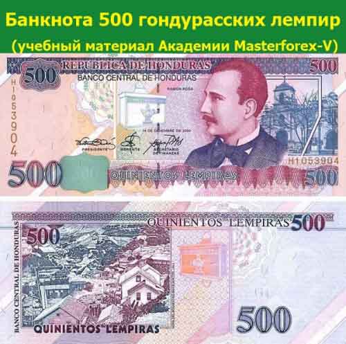 Банкнота 500 гондурасских лемпир