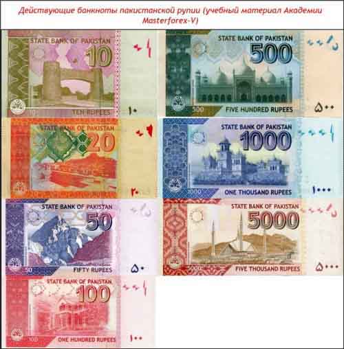 Банкноты пакистанской рупии