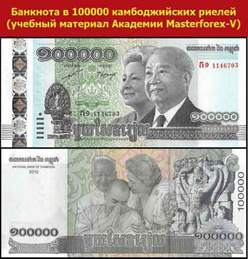 Банкнота в 100000 камбоджийских риелей Банкнота в 100000 камбоджийских риелей