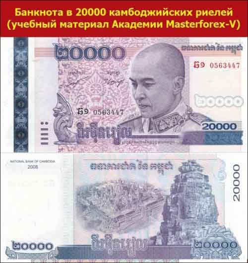 Банкнота в 20000 камбоджийских риелей Банкнота в 20000 камбоджийских риелей