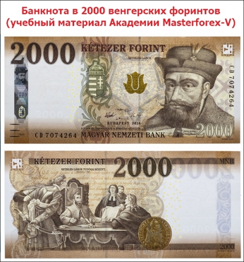 Купюра в 2000 венгерских форинтов Купюра в 2000 венгерских форинтов