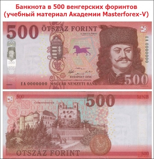 Банкнота в 500 венгерских форинтов Банкнота в 500 венгерских форинтов