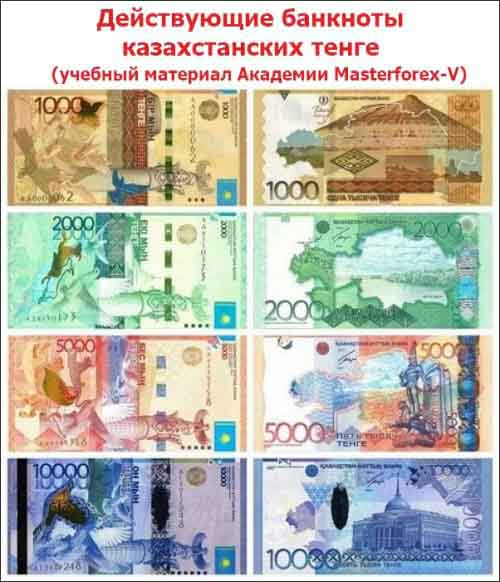 Действующие банкноты казахстанских тенге