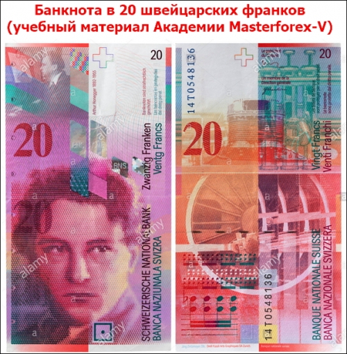 Банкнота 20 франков Банкнота 20 франков