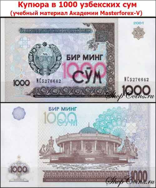 Купюра в 1000 сумов Купюра в 1000 сумов