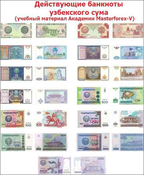 Действующие банкноты узбекских сумов Действующие банкноты узбекских сумов