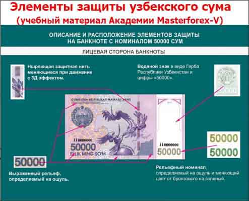 Элементы защиты узбекского сума Элементы защиты узбекского сума