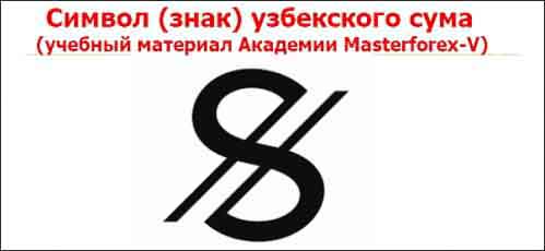 Символ (знак) узбекского сума Символ (знак) узбекского сума