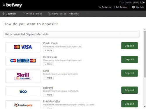 Способы оплаты (платежные системы) Betway Способы оплаты (платежные системы) Betway