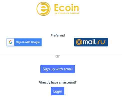 Регистрация и верификация в платежной системе Ecoin