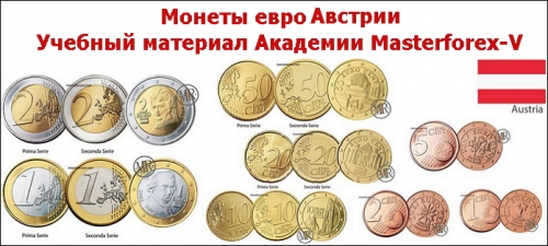 Монеты евроцентов Австрии