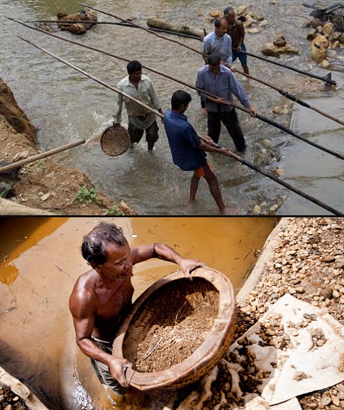 Добыча драгоценных камней на Шри-Ланке